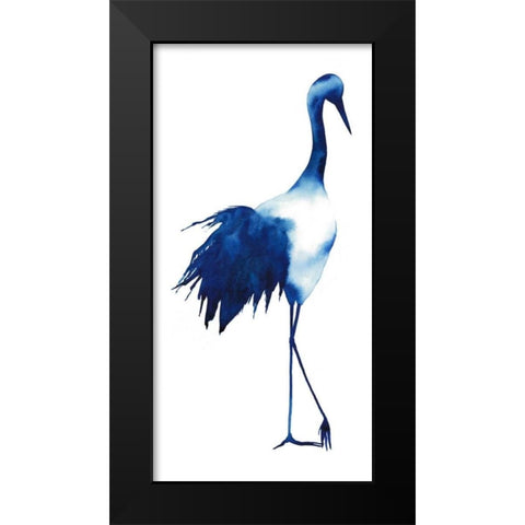 Ink Drop Crane I Black Modern Wood Framed Art Print by Popp, Grace