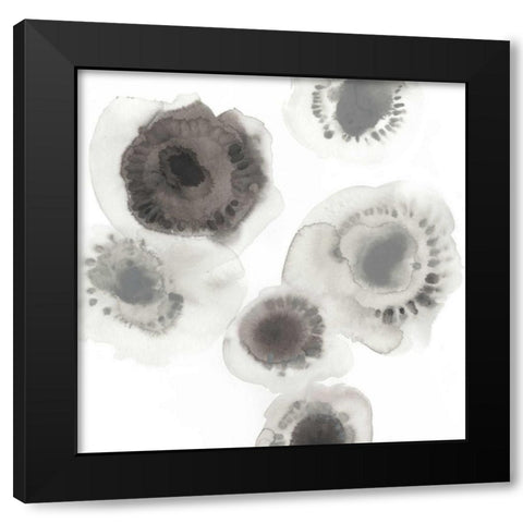 Concentric Petals I Black Modern Wood Framed Art Print by Vess, June Erica