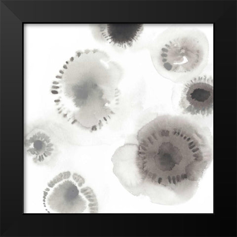 Concentric Petals II Black Modern Wood Framed Art Print by Vess, June Erica