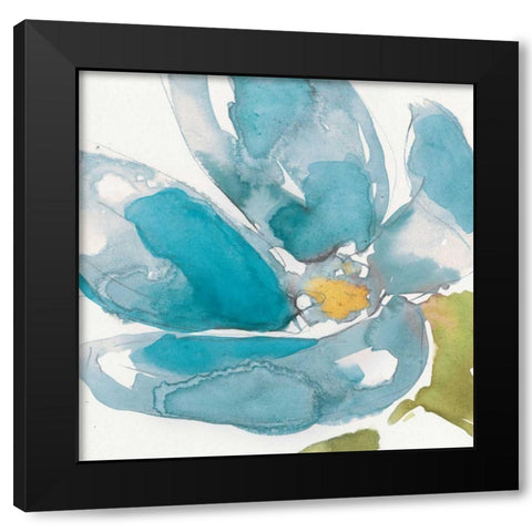 Flower Splash I Black Modern Wood Framed Art Print by Goldberger, Jennifer