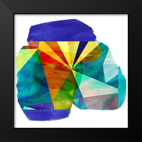 Geo Mono Block III Black Modern Wood Framed Art Print by Jasper, Sisa