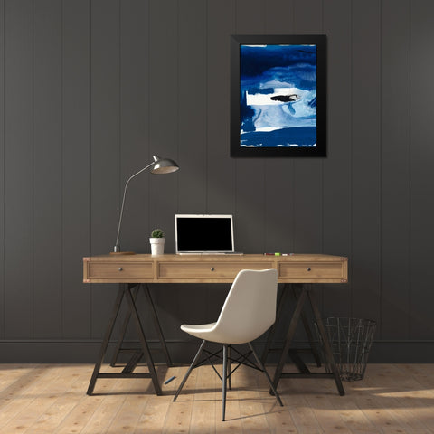 Blue Amore II Black Modern Wood Framed Art Print by Jasper, Sisa