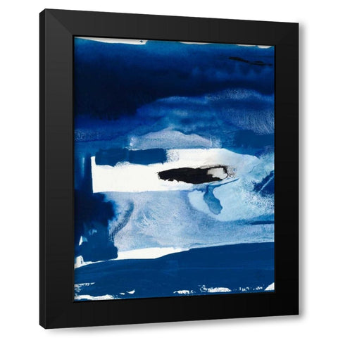 Blue Amore II Black Modern Wood Framed Art Print with Double Matting by Jasper, Sisa
