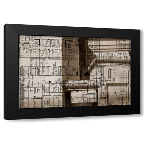 Architecture Drawing IV Black Modern Wood Framed Art Print by Jasper, Sisa