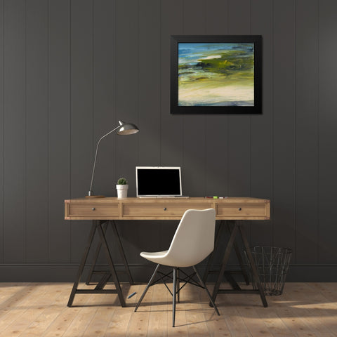 Rivers Edge Black Modern Wood Framed Art Print by Gordon, Sharon
