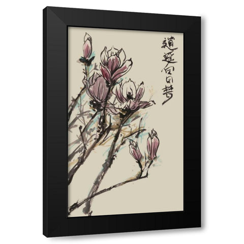 Mandarin Magnolia II Black Modern Wood Framed Art Print by Wang, Melissa