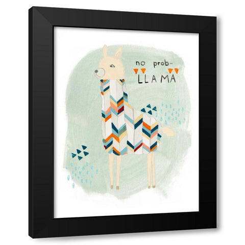 Llama Squad I Black Modern Wood Framed Art Print by Vess, June Erica