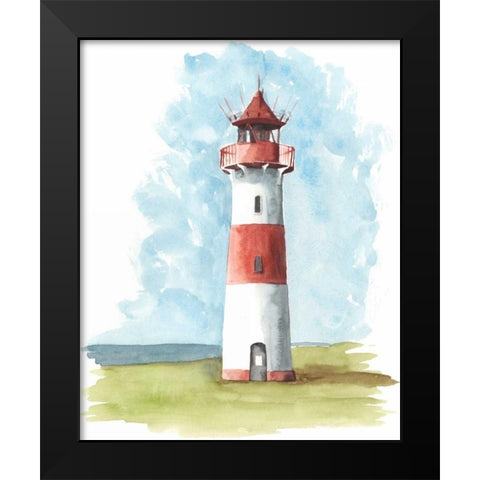 Watercolor Lighthouse II Black Modern Wood Framed Art Print by McCavitt, Naomi