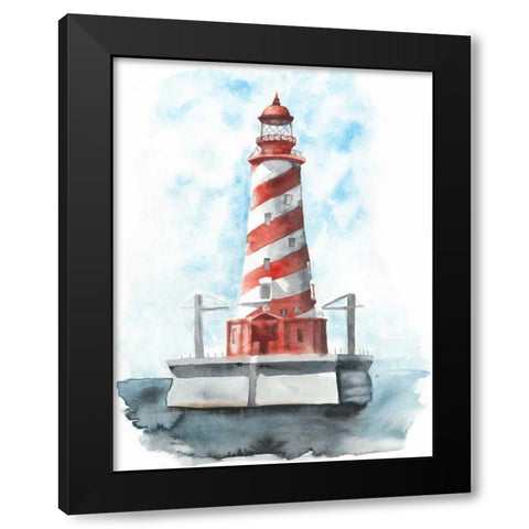 Watercolor Lighthouse IV Black Modern Wood Framed Art Print by McCavitt, Naomi