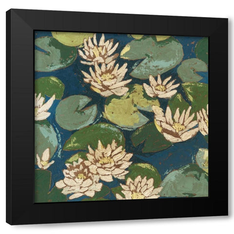 Water Flowers II Black Modern Wood Framed Art Print with Double Matting by Meagher, Megan