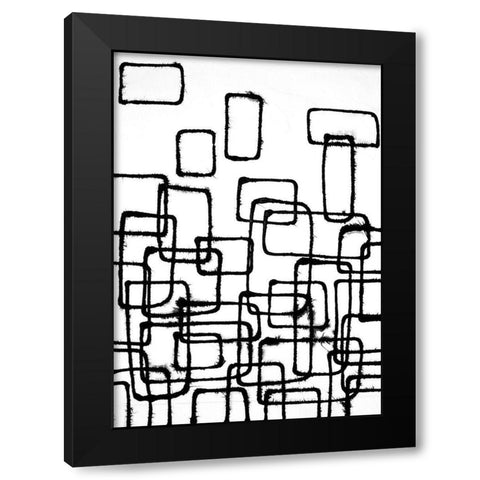 Linear Effervescence I Black Modern Wood Framed Art Print with Double Matting by Willett, Michael