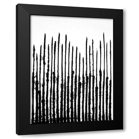 Linear Effervescence III Black Modern Wood Framed Art Print with Double Matting by Willett, Michael