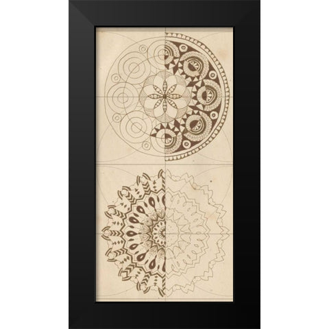 Sacred Geometry Sketch II Black Modern Wood Framed Art Print by McCavitt, Naomi