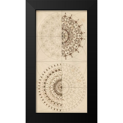 Sacred Geometry Sketch III Black Modern Wood Framed Art Print by McCavitt, Naomi