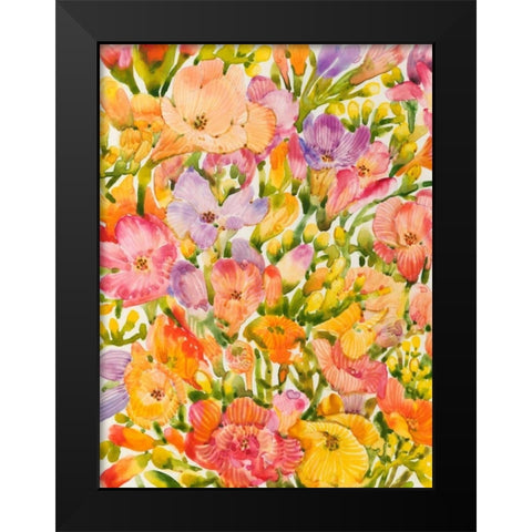 Wildflower Study I Black Modern Wood Framed Art Print by OToole, Tim