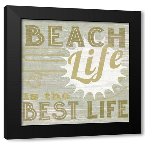 A Little Beachy II Black Modern Wood Framed Art Print by Vess, June Erica