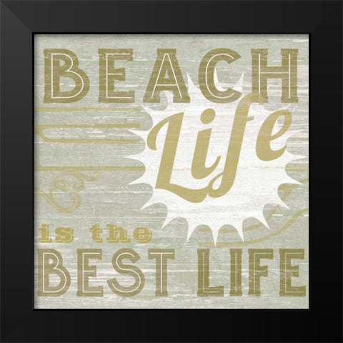 A Little Beachy II Black Modern Wood Framed Art Print by Vess, June Erica