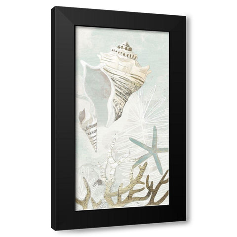 Golden Reef Panel I Black Modern Wood Framed Art Print by Vess, June Erica
