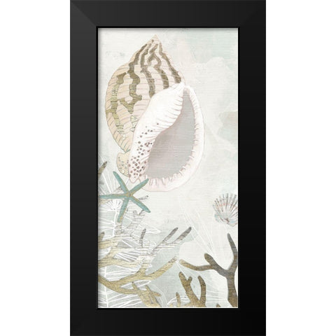 Golden Reef Panel II Black Modern Wood Framed Art Print by Vess, June Erica