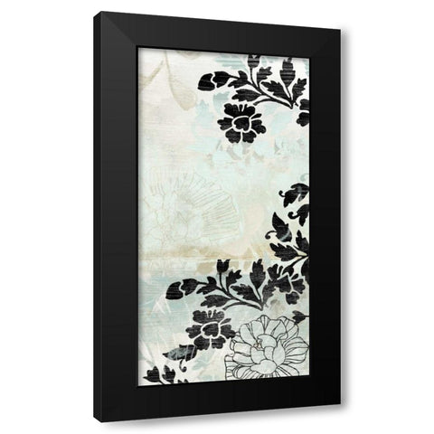 Metallic Flower Garden I Black Modern Wood Framed Art Print by Vess, June Erica