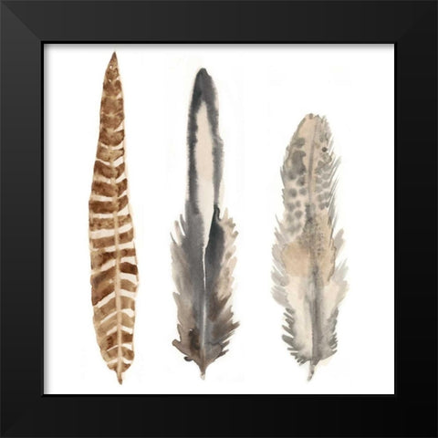 Watercolor Plumes I Black Modern Wood Framed Art Print by McCavitt, Naomi