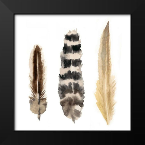 Watercolor Plumes II Black Modern Wood Framed Art Print by McCavitt, Naomi