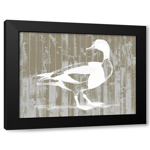 Woodgrain Fowl I Black Modern Wood Framed Art Print by Goldberger, Jennifer