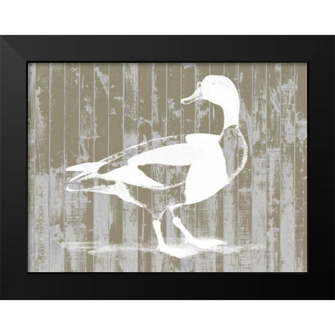 Woodgrain Fowl I Black Modern Wood Framed Art Print by Goldberger, Jennifer
