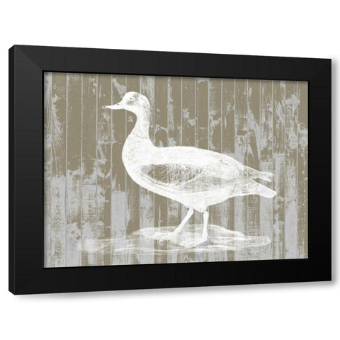 Woodgrain Fowl II Black Modern Wood Framed Art Print with Double Matting by Goldberger, Jennifer