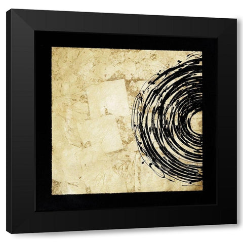 Gold Eclipse I Black Modern Wood Framed Art Print with Double Matting by Guthrie, Jenna