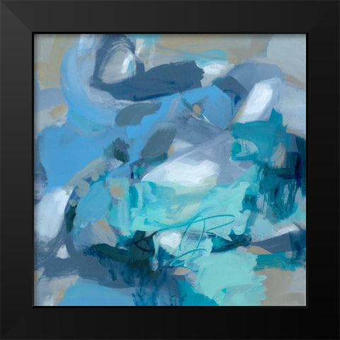 Abstract Blues I Black Modern Wood Framed Art Print by Long, Christina