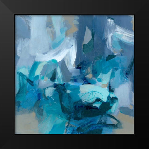 Abstract Blues II Black Modern Wood Framed Art Print by Long, Christina