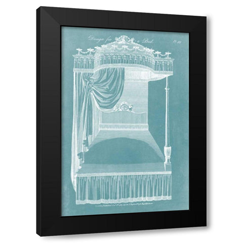 Design for a Bed I Black Modern Wood Framed Art Print by Hepplewhite