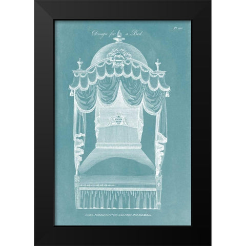 Design for a Bed III Black Modern Wood Framed Art Print by Hepplewhite