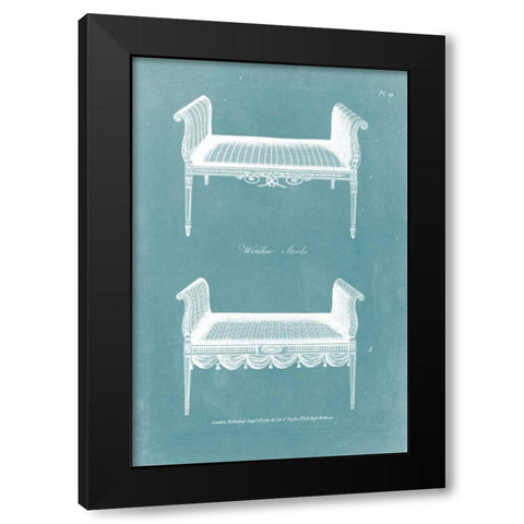Design for a Window Seat I Black Modern Wood Framed Art Print by Hepplewhite
