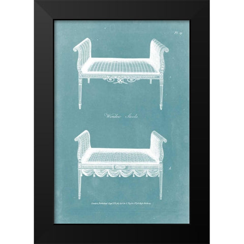 Design for a Window Seat I Black Modern Wood Framed Art Print by Hepplewhite