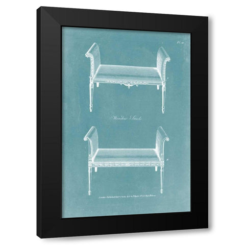 Design for a Window Seat II Black Modern Wood Framed Art Print by Hepplewhite