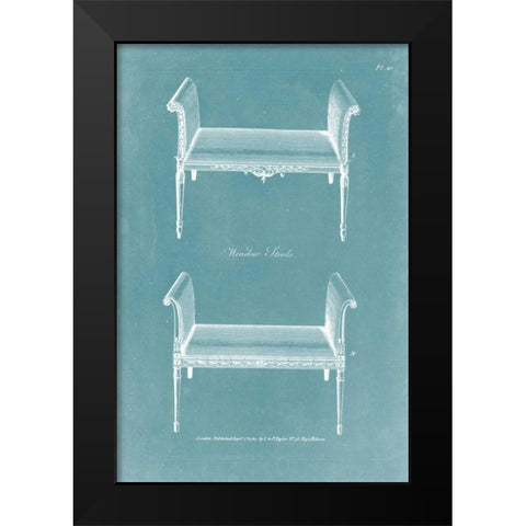 Design for a Window Seat II Black Modern Wood Framed Art Print by Hepplewhite