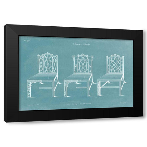 Design for a Chair I Black Modern Wood Framed Art Print with Double Matting by Chippendale, Thomas
