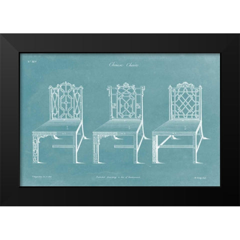 Design for a Chair I Black Modern Wood Framed Art Print by Chippendale, Thomas