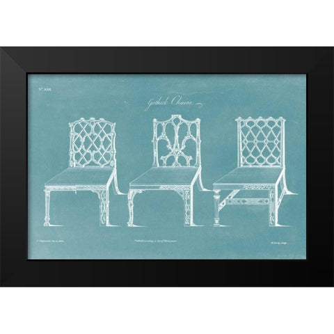 Design for a Chair II Black Modern Wood Framed Art Print by Chippendale, Thomas