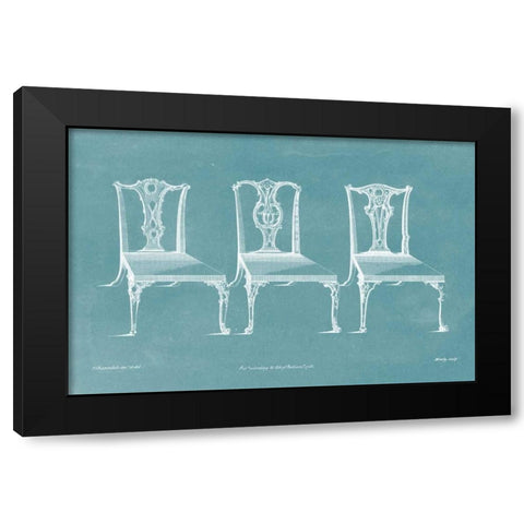 Design for a Chair III Black Modern Wood Framed Art Print with Double Matting by Chippendale, Thomas