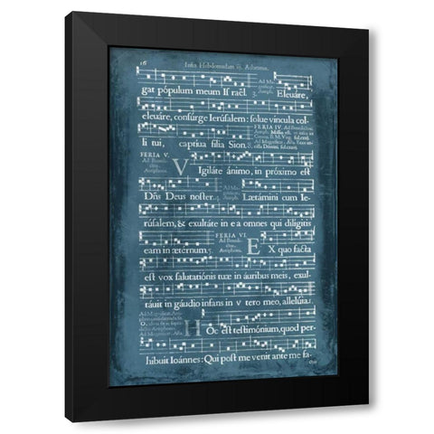 Graphic Songbook I Black Modern Wood Framed Art Print with Double Matting by Unknown