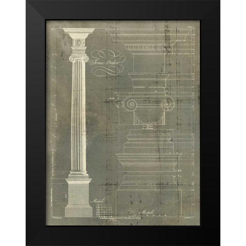 Column Blueprint II Black Modern Wood Framed Art Print by Sheraton, Thomas