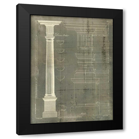 Column Blueprint IV Black Modern Wood Framed Art Print with Double Matting by Sheraton, Thomas