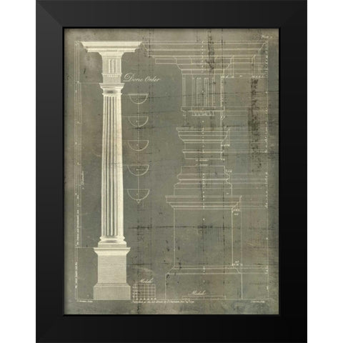 Column Blueprint IV Black Modern Wood Framed Art Print by Sheraton, Thomas