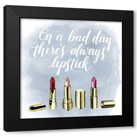 Lets Makeup I Black Modern Wood Framed Art Print with Double Matting by Popp, Grace