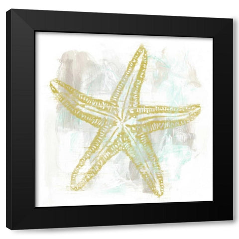 Seaside Blockprints IV Black Modern Wood Framed Art Print with Double Matting by Vess, June Erica