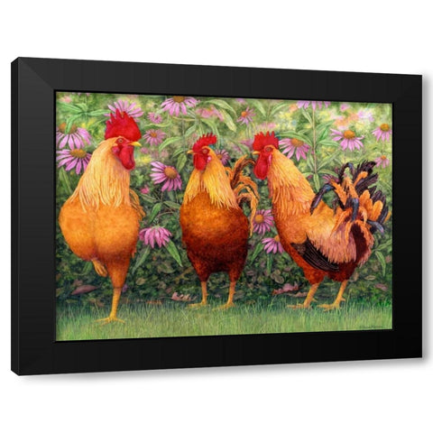 Roosters en Place I Black Modern Wood Framed Art Print by Matcham, Marcia