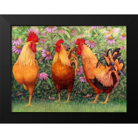 Roosters en Place I Black Modern Wood Framed Art Print by Matcham, Marcia